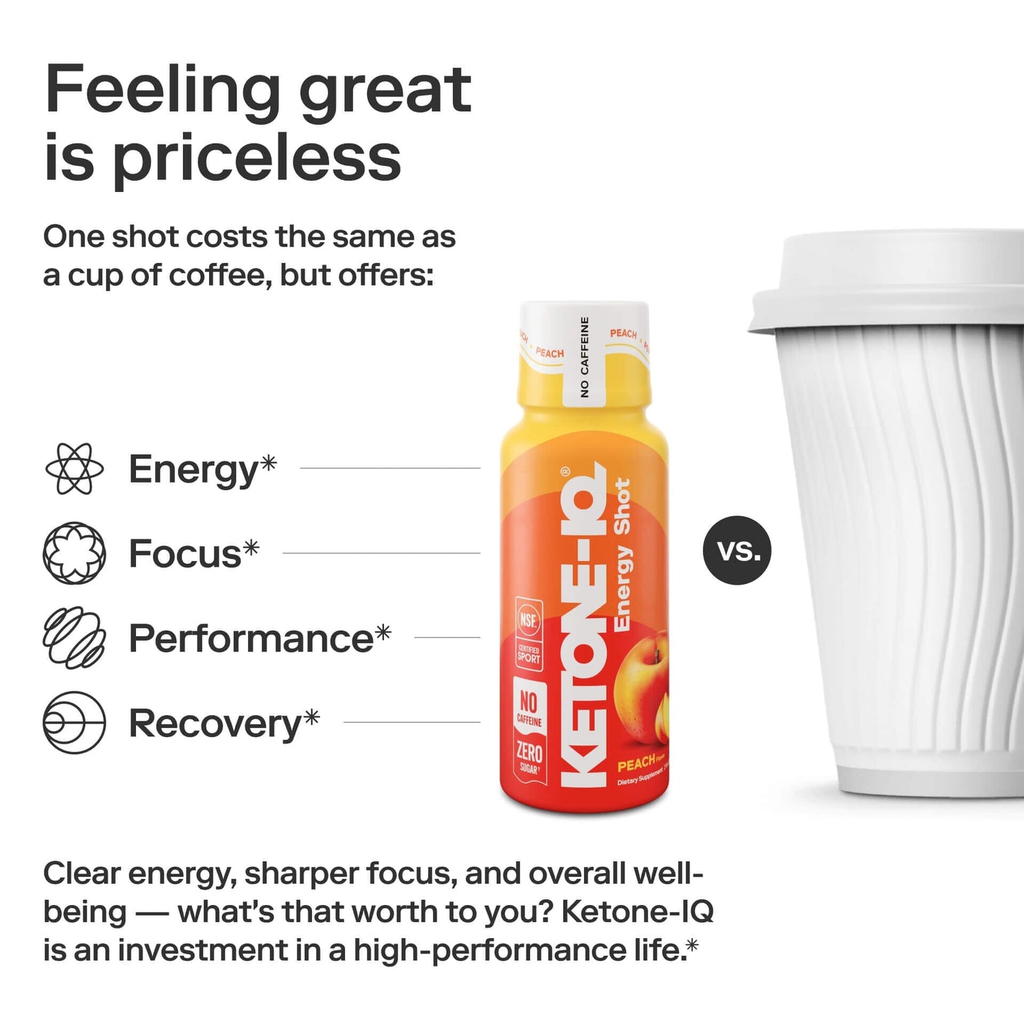 Ketone-lQ No Caffeine Shot--Peach